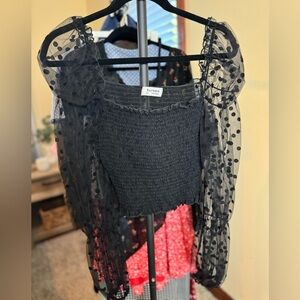 Miss Lola black polka dot